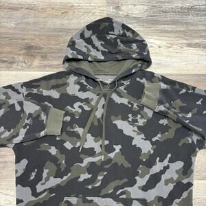 Under Armour UA Rival Fleece Camo‎ Green Gray Mens M Cold Gear Loose Fit Hoodie